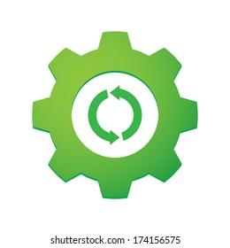 Illustration of an isolated gear with an icon