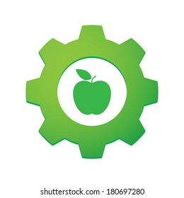 Illustration of an isolated gear with an icon