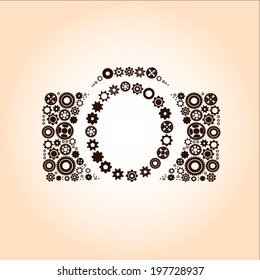Illustration of an isolated gear with an icon