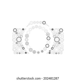 Illustration of an isolated gear with an icon