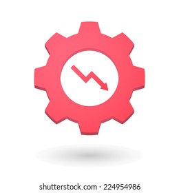 Illustration of an isolated gear icon with a graph