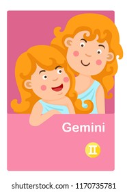 Illustration of isolated gemini vector. zodiac signs