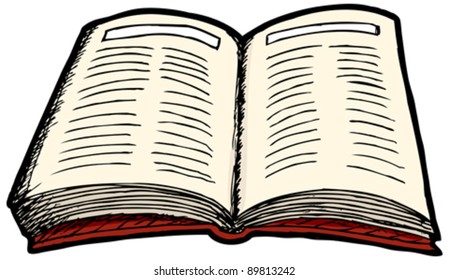 Illustration Of An Isolated Generic Open Hardcover Book