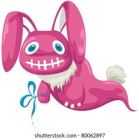 illustration of isolated ghost rabbit on white background