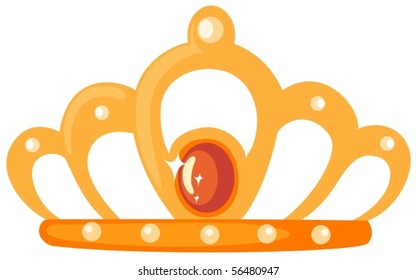 illustration of isolated golden crown on white background