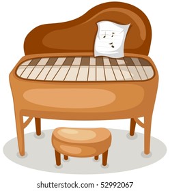 illustration of isolated grand piano  on white background