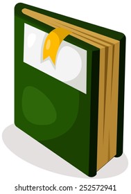 illustration of isolated green book on white 
