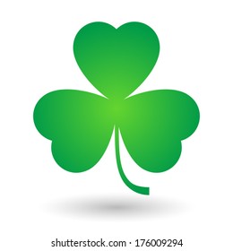 Illustration of an isolated green clover icon