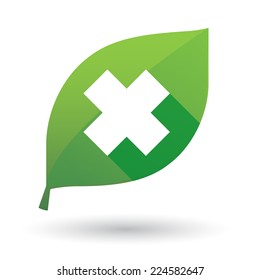 Illustration of an isolated green leaf icon with a irritating substance sign