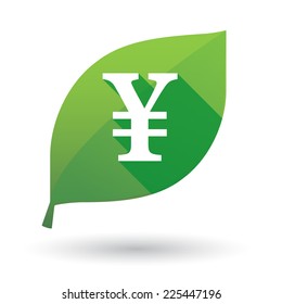 Illustration of an isolated green leaf icon with a currency sign
