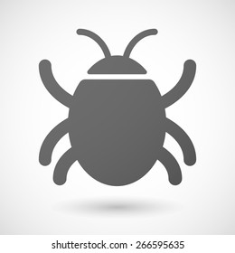 Illustration of an isolated grey bug icon