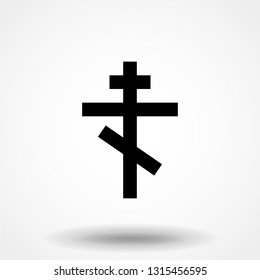 Illustration of an isolated grey cristian cross icon