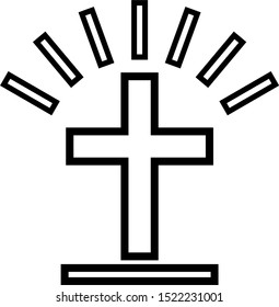 Illustration of an isolated grey cristian cross icon