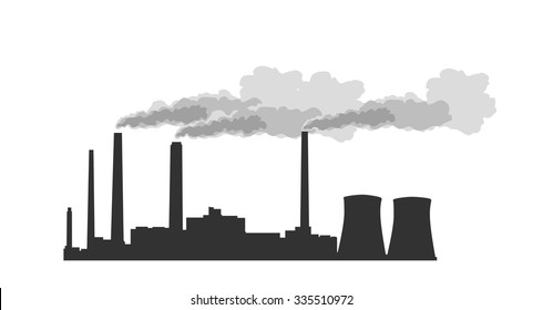 Illustration Isolated Grey Factory Icon Smoke Stock Vector (Royalty ...