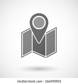 Illustration of an isolated grey map icon