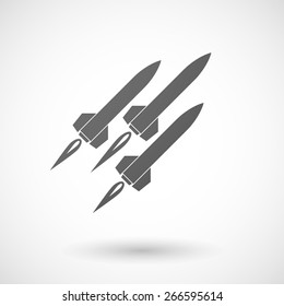 Illustration of an isolated grey missile icon