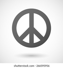 Illustration of an isolated grey peace sign