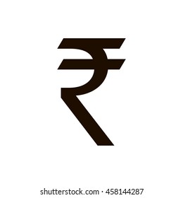 Illustration of an isolated grey rupee icon. Indian currency vector. flat.