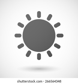 Illustration of an isolated grey sun icon