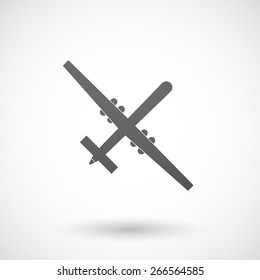 Illustration of an isolated grey war drone