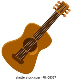 illustration of isolated a guitar on white background