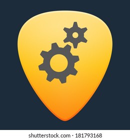 Illustration of an isolated guitar pick