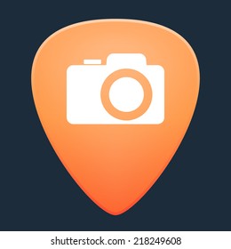 Illustration of an isolated guitar pick with a camera