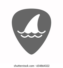 Illustration of an isolated guitar plectrum with a shark fin