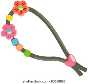 illustration of isolated hair band elastic on white background