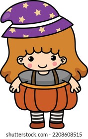 illustration of isolated halloween kid