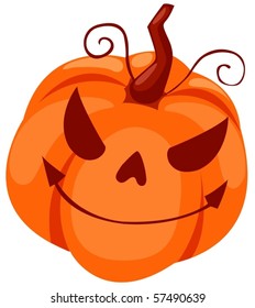 illustration of isolated halloween pumpkin on white background