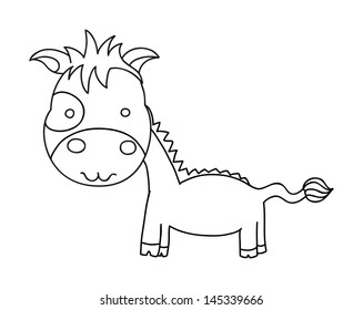 illustration of isolated hand drawn horse vector