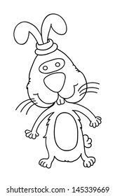 illustration of isolated hand drawn rabbit vector