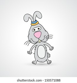 illustration of isolated hand drawn rabbit vector