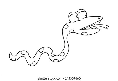 illustration of isolated hand drawn snake vector