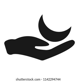 Illustration of an isolated hand giving an Islam sign
