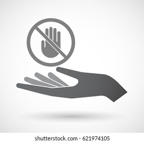 Illustration of an isolated hand giving  a hand  in a not allowed signal 