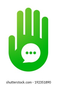 Illustration of an isolated hand with an icon