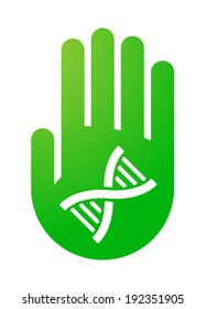 Illustration of an isolated hand with an icon