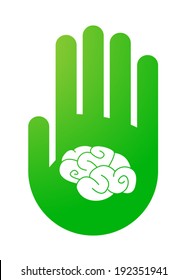 Illustration of an isolated hand with an icon