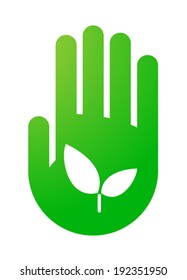 Illustration of an isolated hand with an icon