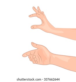 Illustration isolated hand in a variety of activities.