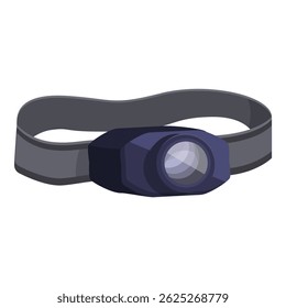 Illustration of isolated headlamp with modern design and durable batterypowered led light for outdoor adventure. Camping. Hiking. Trekking. And spelunking