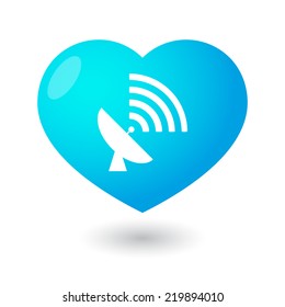 Illustration of an isolated heart with an antenna
