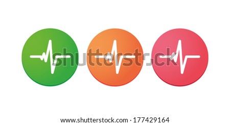 Illustration of an isolated heart beat icon set