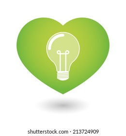 Illustration of an isolated heart icon with a lightbulb