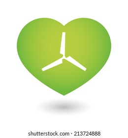 Illustration of an isolated heart icon with a propeller 