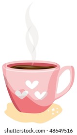 illustration of isolated hot of coffee cup on white background