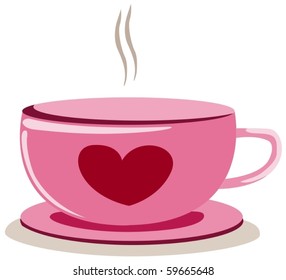 illustration of isolated hot of coffee cup on white background