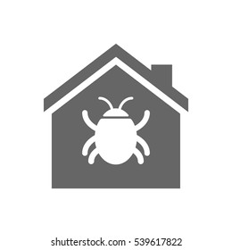 Illustration of an isolated house with a bug